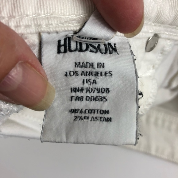 Hudson Collin Flap Skinny Stretch Jean in White 27 - Picture 3 of 8